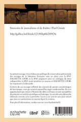 Souvenirs de journalisme et de théâtre par Paul Ginisty : Récits d'une vie passionnante