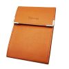 Charmoni - Étui Longue Pochette Porte-chéquier Pliant en Cuir Vachette - Talon à Gauche, 3 Emplacements Cartes - Compact (Camel)