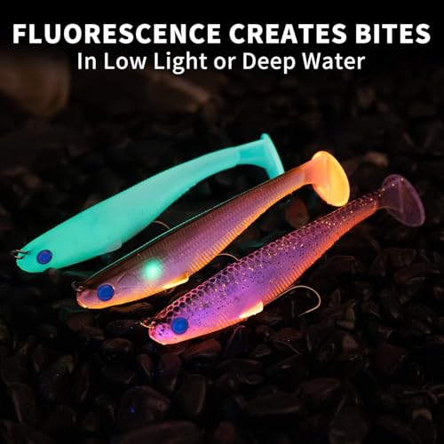 TRUSCEND Leurres de Pêche Souples Shadtale : Vibrations Optimisées pour Plus de Touches, Idéal pour Bars, Brochets, Truites et Silures