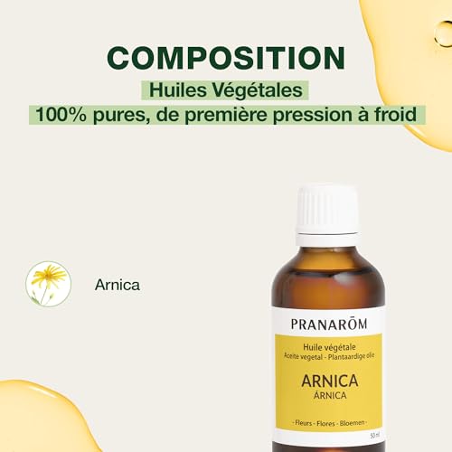 Pranarôm Huile Végétale d'Arnica - 50 ml - Tensions et Raideurs Musculaires et Articulaires