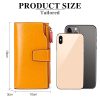 Sendefn Portefeuille Femme Cuir Véritable Grande Capacité RFID Blocage Fermeture Éclair