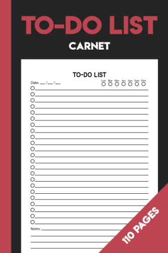 Carnet To Do List : Organisez vos tâches quotidiennes et restez motivé - Format A5, 110 pages