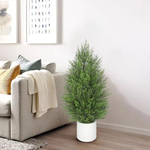 Lot de 2 Cyprès Artificiels 90cm - Décoration Intemporelle Intérieur/Extérieur
