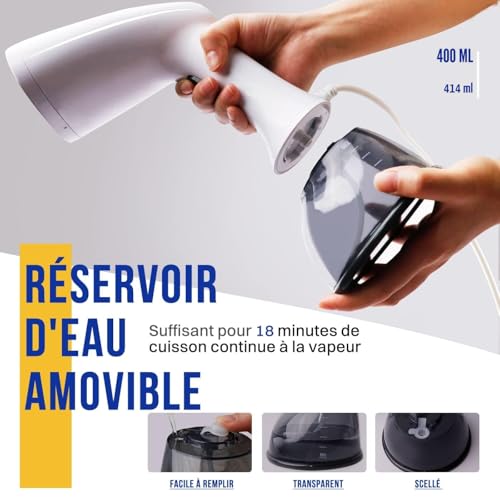 Rolipo Défroisseur Vapeur Portable 1640W - Puissant, Rapide et Idéal pour la Maison, le Bureau et les Voyages