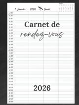 Carnet de Rendez-vous Coiffeur 2026 : Agenda Journalier A4 avec Plage Horaire Détaillée