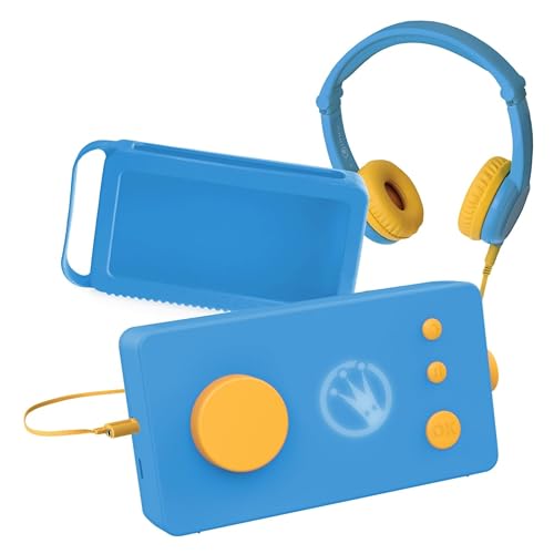 Lunii - Ma Fabrique à Histoires Bleue : Conteuse Interactive + Casque Audio + Coque + Histoires Incluses, 3-8 Ans, Fabriqué en France