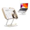 Support de Livre en Bois Réglable avec Rotation 360° - Idéal pour Recettes, iPad, Tablette et Documents