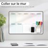 Calendrier Adhésif Tableau Blanc Planning Mensuel - Planificateur Hebdomadaire Effaçable 42x28cm