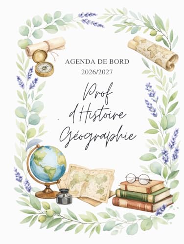Agenda Scolaire 2026/2027 pour Professeur d'Histoire-Géographie EMC - Format A4, Cahier de Notes pour 18 Classes