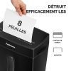 Fellowes FS-8C : Destructeur de documents coupe croisée pour usage individuel et télétravail