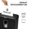 Fellowes Powershred FS-6C : Destructeur de documents P-4, coupe croisée, 6 feuilles, 15L