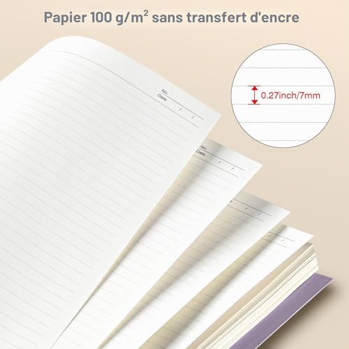 Carnet A4 OMEYA : Cahier ligné 300 pages 100 g/m² avec intercalaires amovibles, spirale résistante, idéal travail et école