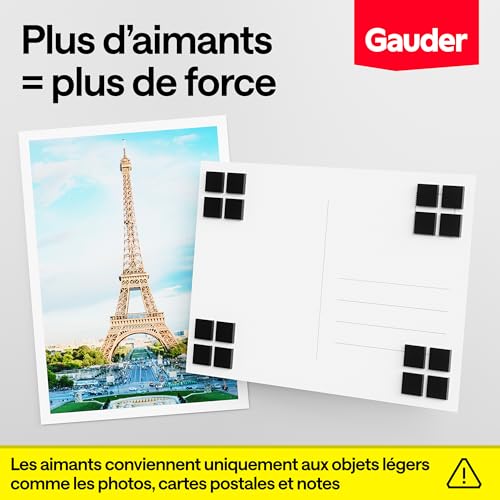 GAUDER Aimants Adhésifs Carrés - 250 Petits Aimants Autocollants pour Notes, Photos et Projets Créatifs - 10 x 10 x 2 mm