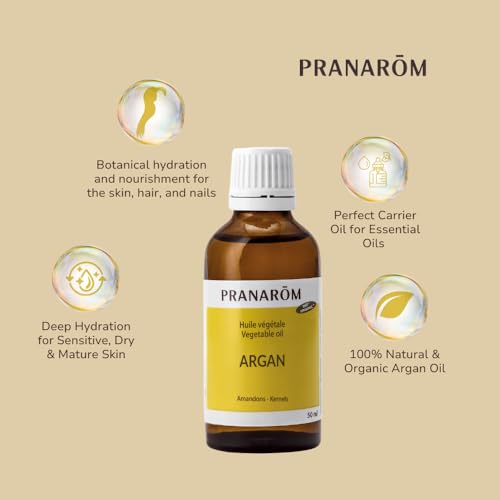 Pranarôm Huile Végétale d'Argan Bio 50ml - Soin Anti-Âge Réparateur et Protecteur