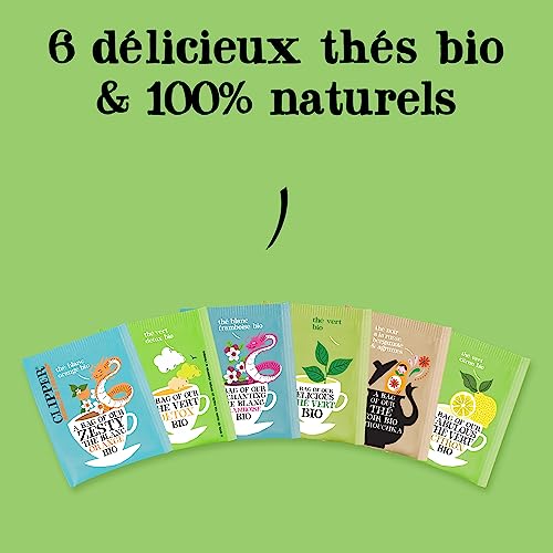 CLIPPER Coffret Découverte Thé Bio - 6 Saveurs Uniques, 60 Sachets - L'Essentiel du Thé Naturel et Éthique