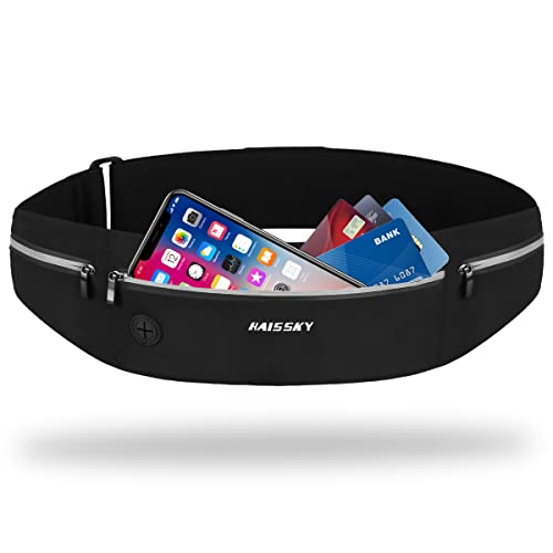 HAISSKY Ceinture de Course Étanche - Sac Banane Sport Multifonction pour Téléphone, Clés, Argent - Idéale pour Jogging, Gym, Voyages