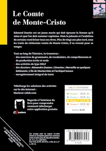 Le Comte de Monte-Cristo (Niveau B1) - Roman Classique d'Aventure et de Vengeance