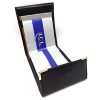 Charmoni - Étui Long Pliant en Cuir Vachette pour chéquier, Bleu Électrique, 3 Emplacements Cartes
