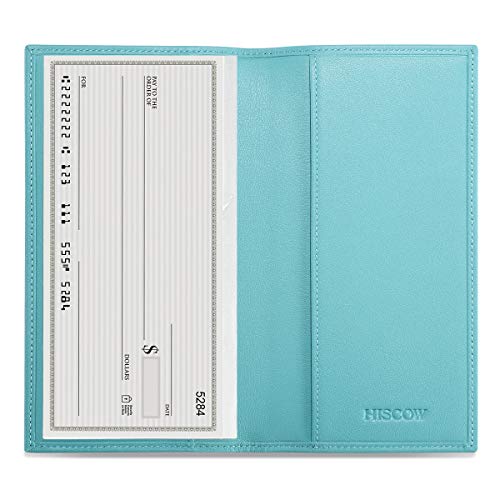 HISCOW Couverture de chéquier Minimaliste en Cuir Pleine Fleur Italien