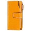 Sendefn Portefeuille Femme Cuir Véritable Grande Capacité RFID Blocage Fermeture Éclair