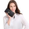 Pomelo Best Portefeuille Femme Cuir PU - Porte Monnaie Spacieux avec 12 Emplacements Cartes, Protection RFID, Design Classique Noir