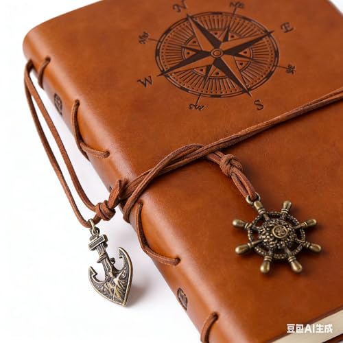 Carnet en Cuir Vintage Marron pour Voyage et Journal Intime - Idéal pour Hommes et Femmes