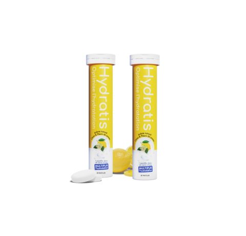 HYDRATIS - Pastilles d'Électrolytes Citron & Sureau - Amélioration Hydratation et Énergie - Formule Isotonique - Sport & Récupération - 40 Pastilles