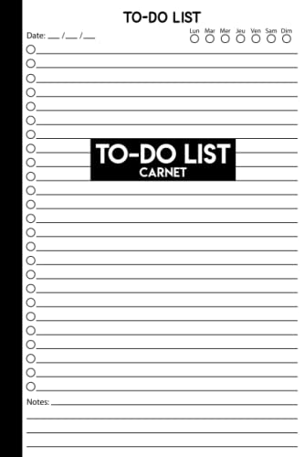 Carnet To Do List : Organisez vos tâches quotidiennes et restez motivé - Format A5, 110 pages