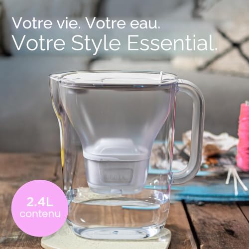 BRITA Carafe Filtrante Style Essential Blanche MAXTRA PRO 2,4L - Filtration Calcaire Renforcée