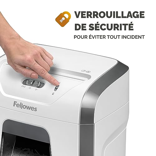 Fellowes Powershred FS-12C : Destructeur de Documents Personnel Coupe Croisée, Sécurité P4, 19L, 12 Feuilles