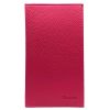 Étui Portefeuille Chequier Talon en Haut en Cuir Vachette Fuchsia - Charmoni Louis