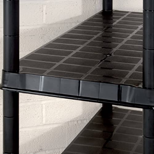 vidaXL Étagère de Rangement Polyvalente à 5 Niveaux en Plastique Noir 91,5 x 45,7 x 185 cm