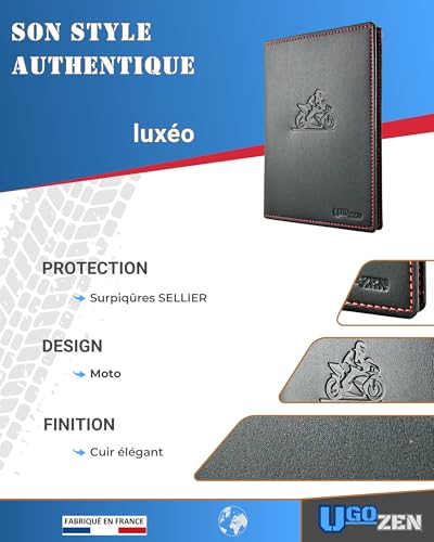 Ugozen Pochette Carte Grise Luxeo : Étui Chic et Pratique pour Vos Documents de Voiture