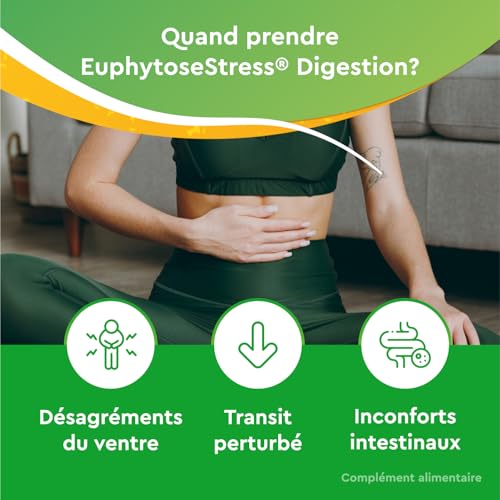 Euphytose Digestion & Anti Stress - Complément Alimentaire Double Action pour Adultes - 56 Gélules