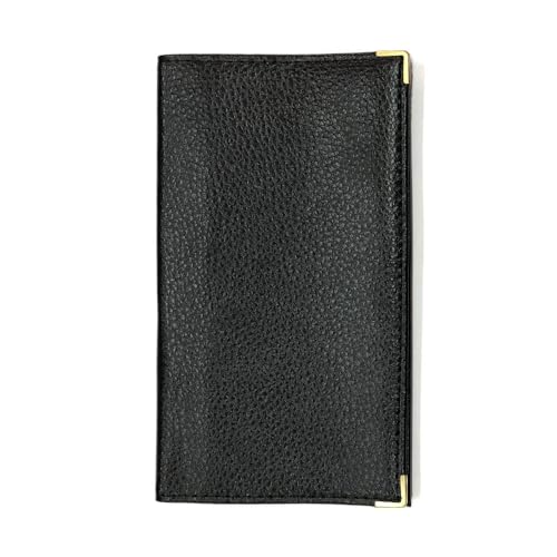 LOLUNA® Porte-chéquier Talon en Haut avec Étui Carte RFID - Portefeuille Compact en Cuir Noir