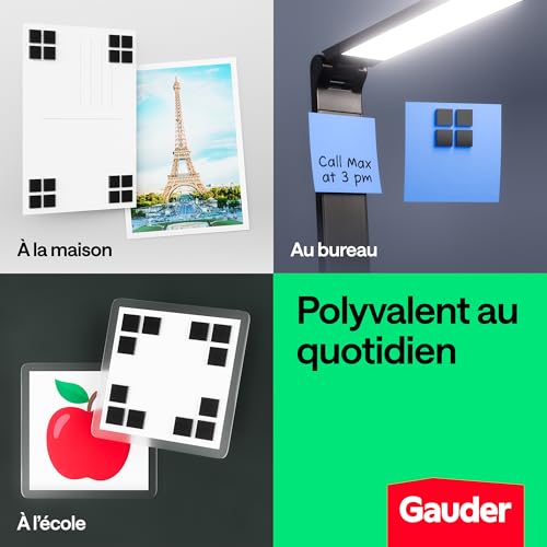 GAUDER Aimants Adhésifs Carrés - 250 Petits Aimants Autocollants pour Notes, Photos et Projets Créatifs - 10 x 10 x 2 mm