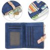 REETEE Portefeuille Femme PU Cuir Porte Monnaie Petit Format, Porte-Chéquiers et Cartes - Bleu Foncé