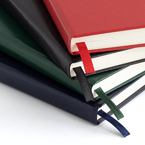 Carnet de Notes A5 WallDeca - Lot de 4 Cahiers Lignés, Couverture Rigide, Idéal pour Prise de Notes, Journaling et Projets - Noir, Vert, Rouge, Bleu