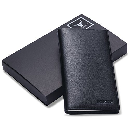 HISCOW Couverture de Chéquier Minimaliste en Cuir Pleine Fleur Italien