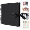 Album Photo Traditionnel Scrapbook 80 Pages DIY Noir - Idée Cadeau Original