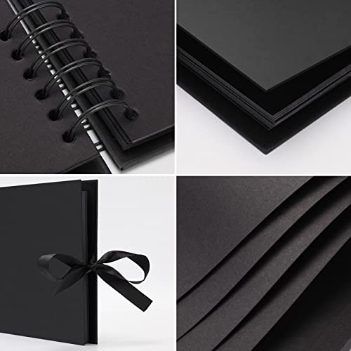 Album Photo Traditionnel Scrapbook 80 Pages DIY Noir - Idée Cadeau Original