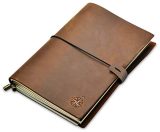 Carnet de Voyage en Cuir A5 Wanderings - Journal Rechargeable Fait Main, Idéal pour Écrivains et Voyageurs
