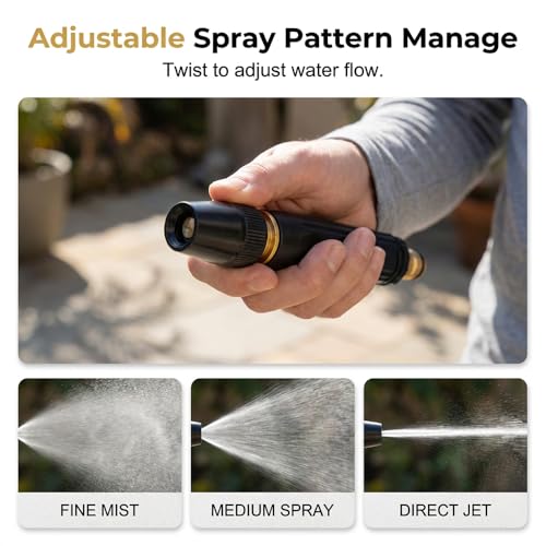 Embout de Tuyau d'Arrosage Haute Pression Réglable - Accessoire Robuste pour Jardin et Nettoyage
