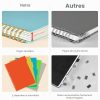 Carnet A4 OMEYA : Cahier ligné 300 pages 100 g/m² avec intercalaires amovibles, spirale résistante, idéal travail et école