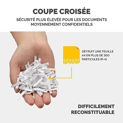 Fellowes FS-8C : Destructeur de documents coupe croisée pour usage individuel et télétravail