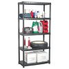 vidaXL Étagère de Rangement Polyvalente à 5 Niveaux en Plastique Noir 91,5 x 45,7 x 185 cm