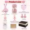 Coffret Naissance Mixte Bébé : Cadeau Idéal avec Couverture, Doudou, Hochet et Plus - Rose Doux