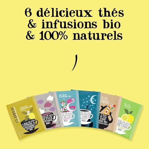 CLIPPER Coffret Découverte Bio : 60 Sachets de Thés et Infusions Naturels et Équitables
