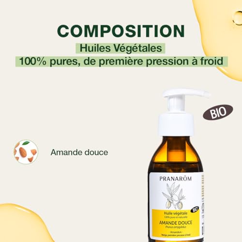 Pranarôm Huile Végétale Amande Douce Bio 100 ml - Soin Naturel et Pur