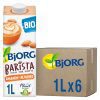 BJORG Lait d'Amande Barista Bio - Boisson Végétale Pauvre en Acides Gras Saturés - Idéal Café et Latte Art - 1L x 6